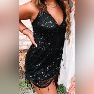Black sequin dress